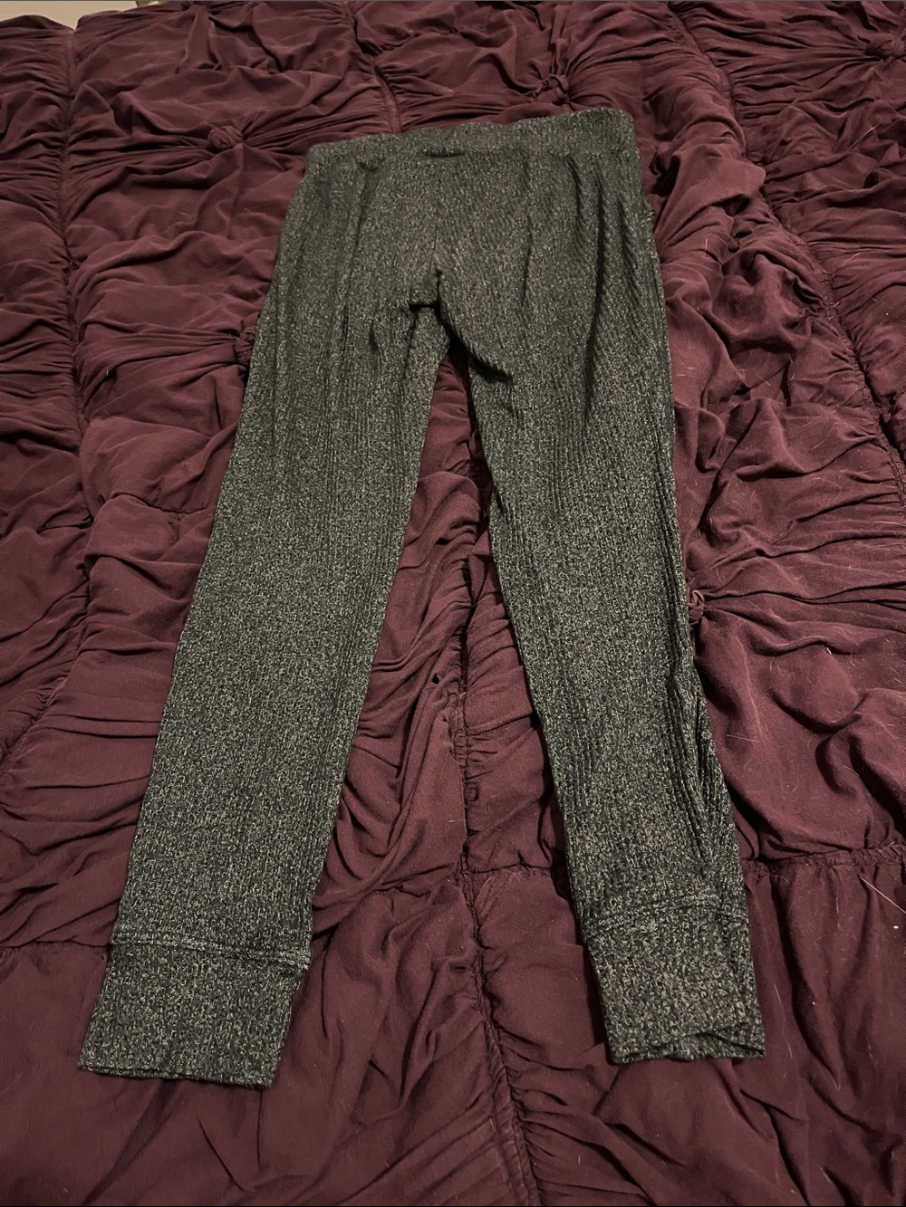 aerie Charcoal Ribbed Knit Lounge Pants - Picture 3 of 3